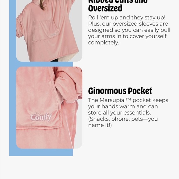 Comfy Pink Hooded Robe - Picture 5 of 8